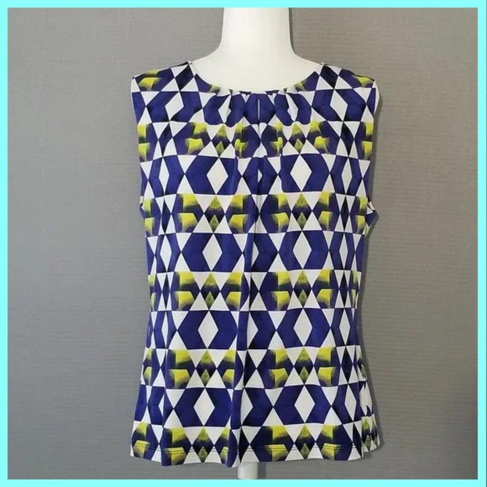 NWOT Calvin Klein Geo Sleeveless Top Sz XL
